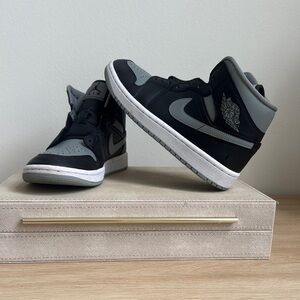 Women’s Air Jordan mid Black and Gray Sneakers